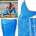 Kids Girls Swimmable Mermaid Tails Flippers Swimming Costume Fancy Dress (Large 11-13 Yr, Blue Mermaid Tail only)