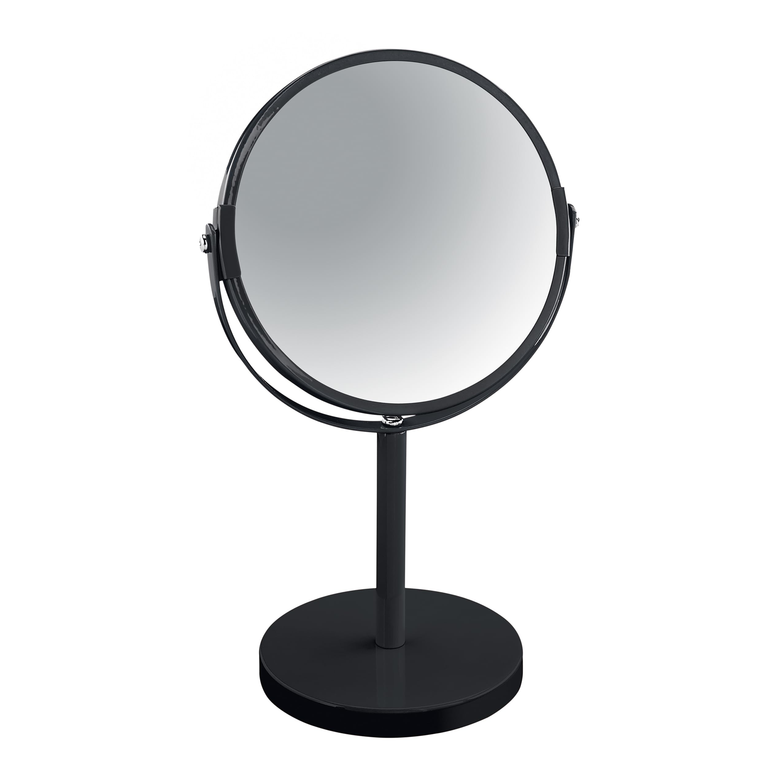 Spirella Makeup and Shaving Round Swivel Pedestal Mirror, Black