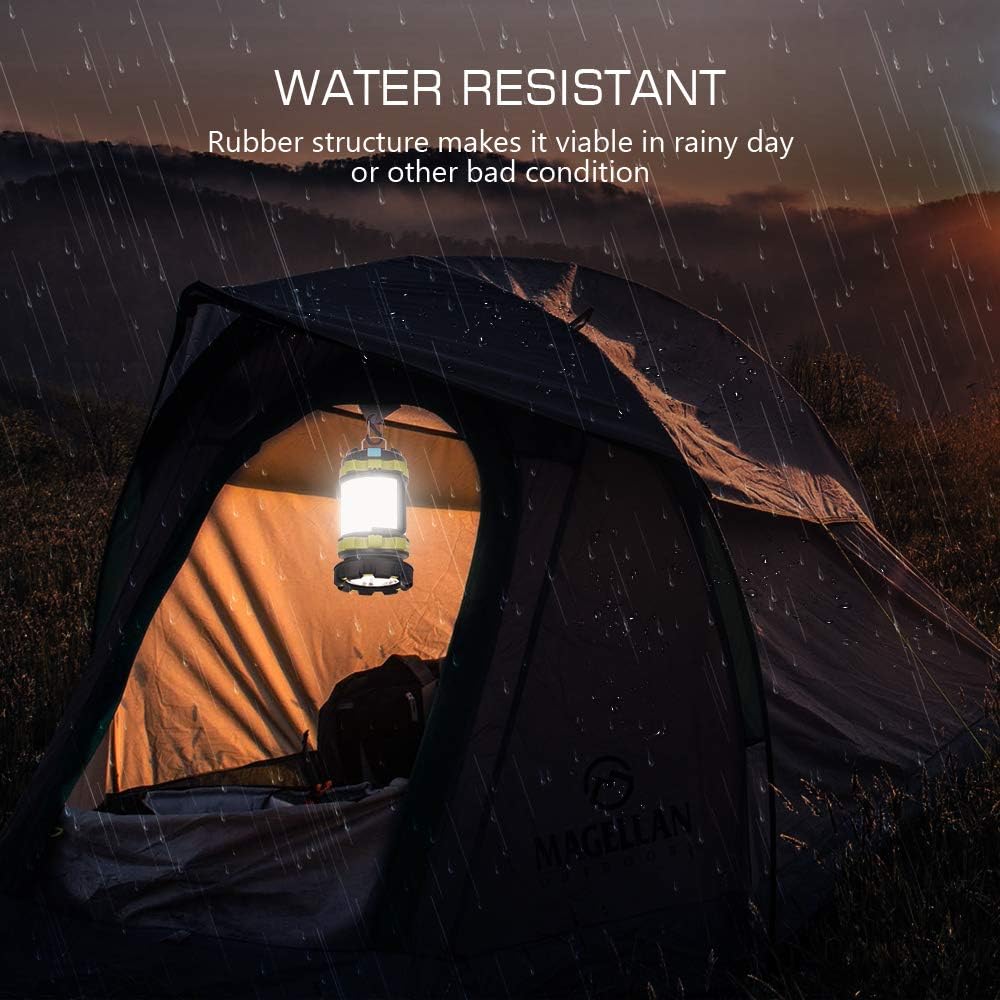 Wsky LED Camping Lantern Rechargeable Light Flashlight - T2000 High Lumen, 6 Modes, 3600mAh Power Bank - Best Lantern Flashlight for Camping, Outdoor, Hurricane, Emergency, Everyday Light Flashlight: Sports & Outdoors