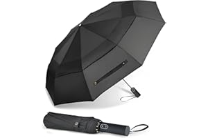 MRTLLOA 49/54/62 Inch Large Folding Golf Umbrella, Oversize Double Canopy Vented 10 Ribs Windproof Compact Travel Umbrellas for Rain