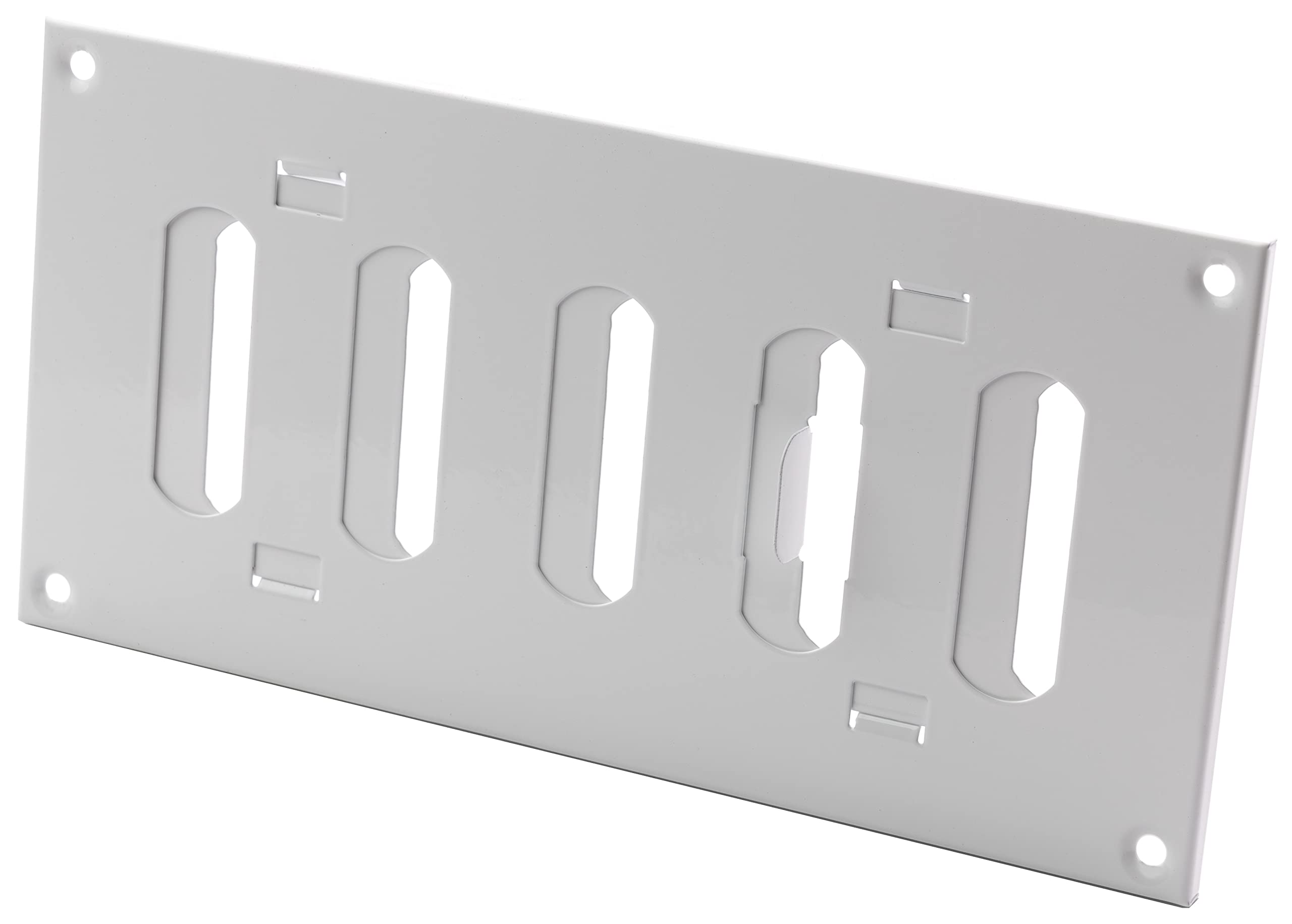 LIRAST 200x100mm Adjustable Air Vent Cover White - 8x4 inch Wall Air Vent Cover Open Close - Hit and Miss Vent Cover - Air Brick Covers for Outside Walls - Ventilation Grille - Metal Grill