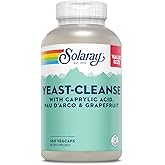 SOLARAY Yeast Cleanse, Antioxidant Support with Caprylic Acid, PAU d'Arco, Licorice Root Extract and Grapefruit Seed Extract, 60-Day Guarantee, 60-Day Guarantee, 60 Servings, 360 VegCaps