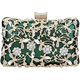 RomanticDesign Women Trendy Evening Clutch Luxury Handbag with Rhinestone for Wedding Party Prom Banquet