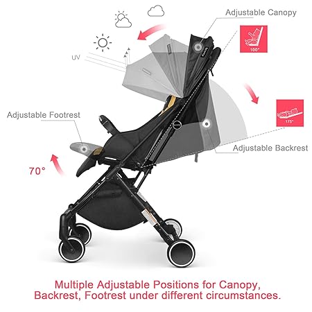 besrey baby stroller pram baby carriage reclining seat for airplane compartment