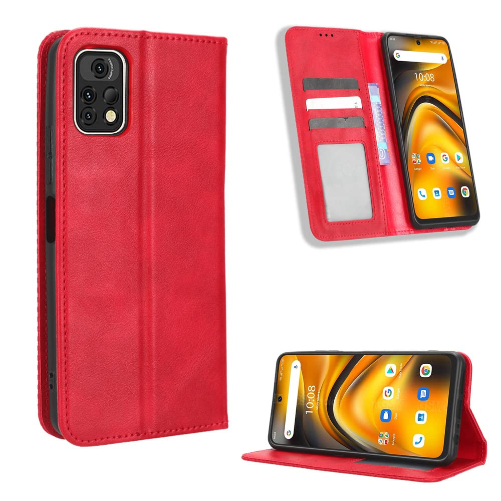 Umidigi A13 Pro 5G Case [Wallet Case] [Kickstand] [Card Slots] [Magnetic Flip Cover] Compatible with Umidigi A13 Pro 5G Smartphone(Red)