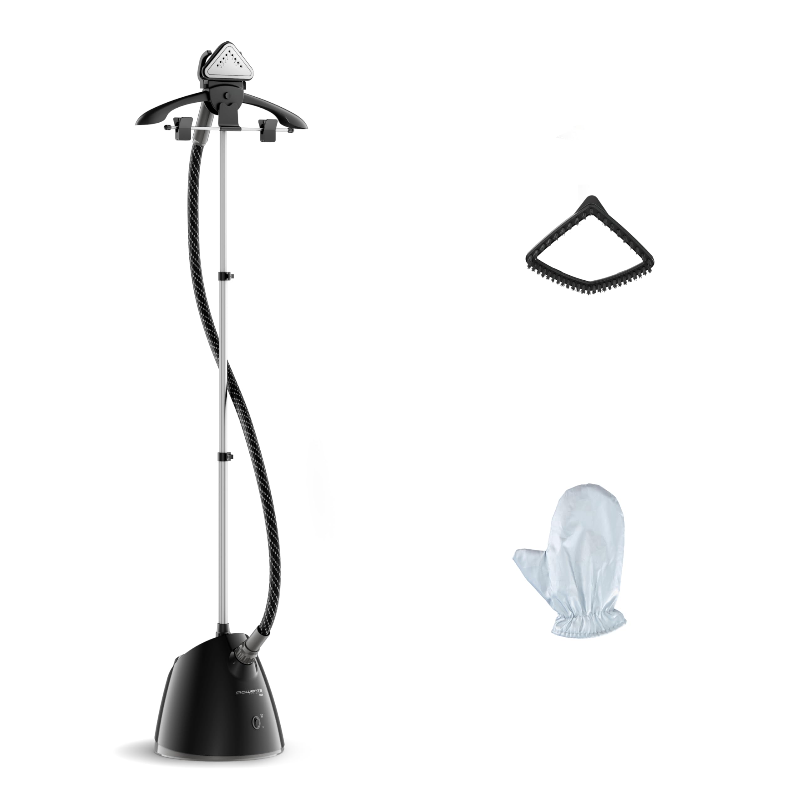 Rowenta, Steamer for Clothes, Pro Style Full Size Steamer with 45 second heat-up & Removable 50 oz Water Tank, 1500 Watts, Included Clips to Hang Clothes, Ironing, Black Clothes Steamer, IS2461