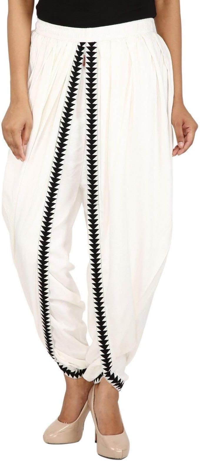 Navya Craft Off-White Color Rayon Dhoti Trouser, Dhoti Pant, Dhoti Salwar, Patiala Dhoti