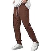 DISLANBO Mens Jogger Pants Elastic Waist Tapered Leg Drawstring Casual Pants for Daily Wear Streetwear Athletic