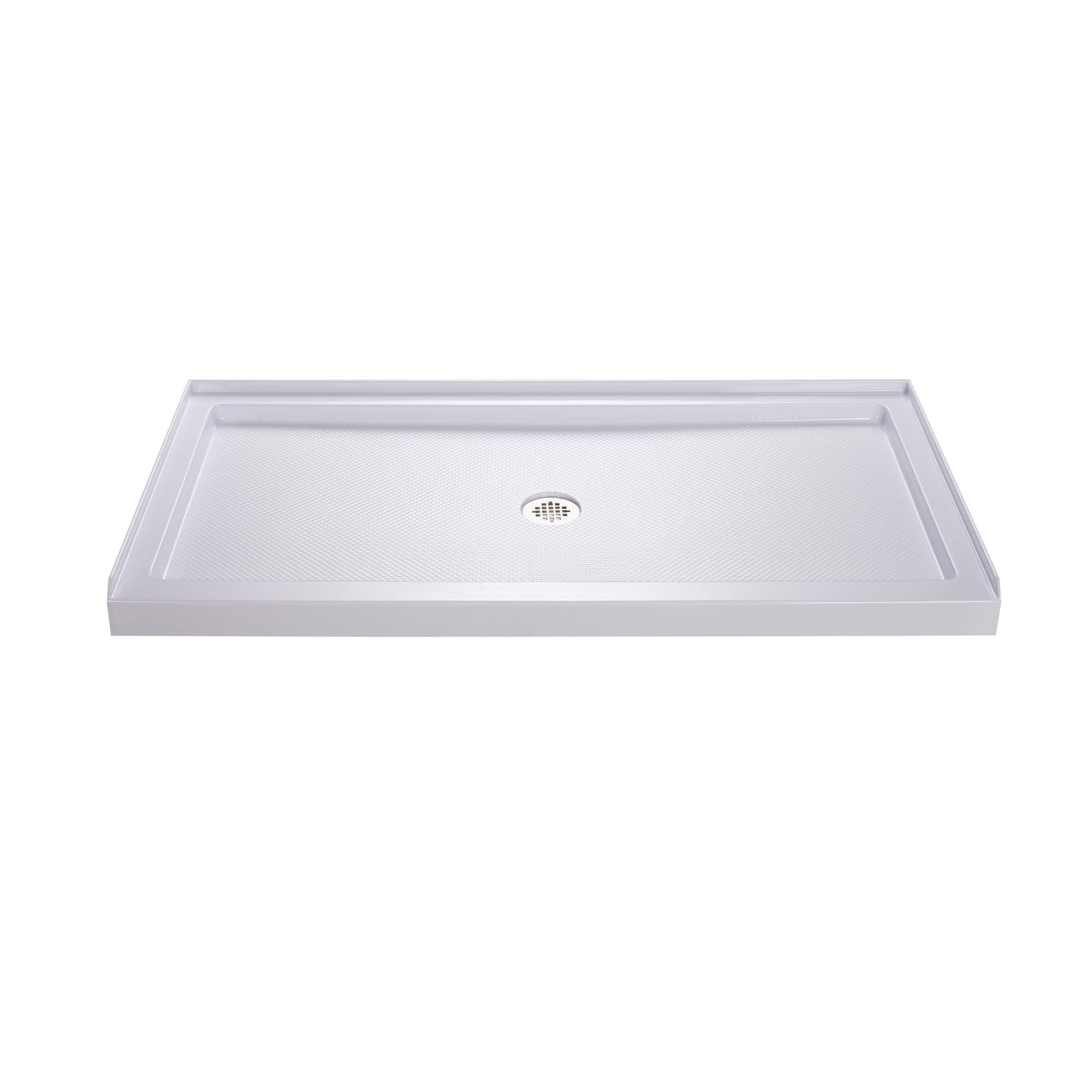 Photo 1 of ** DIRT. SCRATCHES from transport. **DreamLine SlimLine 30 in. D x 60 in. W x 2 3/4 in. H Center Drain Single Threshold Shower Base in White, DLT-1130600