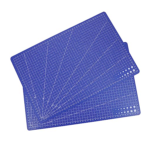 OHPHCALL 2pcs A3 Blue PVC Cutting Mat for Crafting Sewing and Model Making Sturdy and Precise Non-Slip Surface for Art Projects