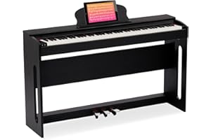 AODSK 88-Key Weighted keyboard piano,Hammer Action Digital Piano with Speakers,Furniture Stand and Triple Pedals,piano keyboard 88 keys Beginner's Course- Support Headphones,Piano Lessons,B-83S