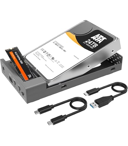 Amazon.com: MAIWO Dual Bay Enclosure for M.2 NVMe SATA SSD and 2.5