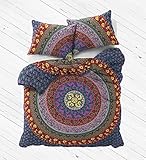 The Boho Street Range of Queen Size 100% Cotton Duvet Cover Sets with Pillow Covers, Indian Reversible Duvet Cover Quilt Cover Coverlet Bohemian Doona Cover Handmade 82