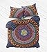 The Boho Street Range of Queen Size 100% Cotton Duvet Cover Sets with Pillow Covers, Indian Reversible Duvet Cover Quilt Cover Coverlet Bohemian Doona Cover Handmade 82