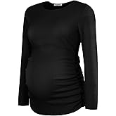 Smallshow Women's Maternity Sweater Shirt Long Sleeve Pregnancy Top Clothes