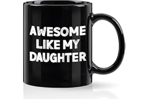 YHRJWN Dad Gifts for Fathers Day, Gifts for Dad, Awesome Like My Daughter Mug, Dad Birthday Gift, Dad Gifts from Daughter, Fathers Day Birthday Christmas Gifts for Dad from Daughter, 11 Oz Black
