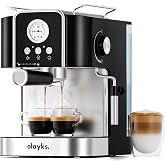 Olayks. Professional 20-Bar Espresso Coffee Maker, Semi-Automatic with Steam Wand Milk Frother, All-in-One Machine with 1.8L Removable Tank for Latte Cappuccino, Easy Clean