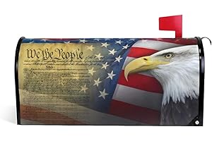 ALAZA(MAILBOX COVER) WOOR Patriotic Eagle Magnetic Mailbox Cover Oversized for Garden Yard Outdoor Decorations-20.8" x 25.5"