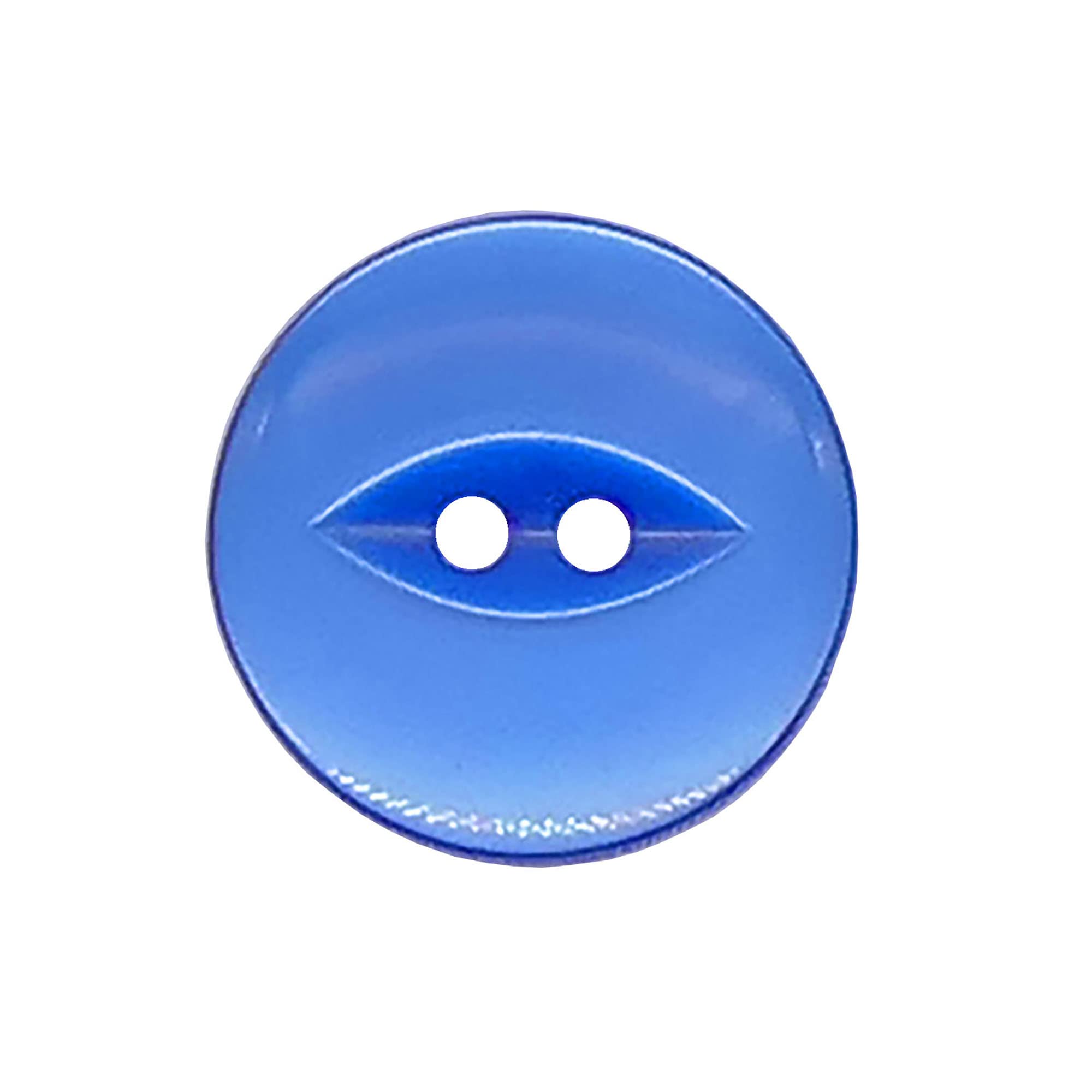 The Bead Shop 20 Pack Round Fish Eye Buttons, Baby Buttons, Sewing, Knitting & Crafts - Royal Blue 19mm / 30 Lignes