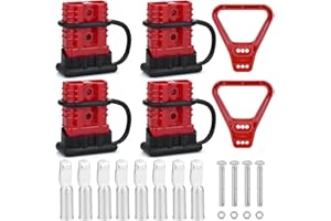 Uddick 4PCS 175A Battery Quick Connector with Dust Cover and Handle,Battery Quick Disconnect Wire Harness Plug Kit for Car Forklift Motor Winch Trailer（1/0AWG 2Handle