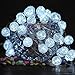 Impress Life Christmas Wedding String Lights, 10ft 40 Cold White Orbs Ball Led Fairy Lighting, Silver Wire Battery Operated with Remote for House, Bedroom, Patio Decoration, Mirror Bedroom Wreath