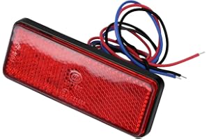 YOSOO HEALTH GEAR Motorcycle Tail Light, Universal Rec Reflectors Motorcycle Scooter Moped LED Tail Brake Light Stop Indicator Lamp(Red)