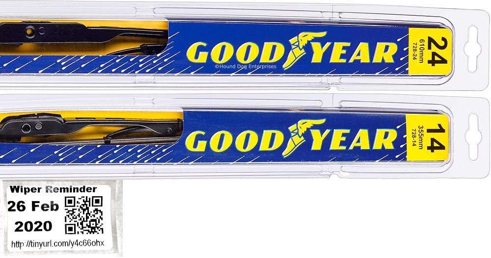 Windshield Wiper Blade Set/Kit/Bundle for 2012 Nissan Versa - Driver & Passenger Blades & Reminder Sticker (Premium)