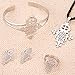Ethiopian Classic Cross Jewelry Silver Plated Habesha Jewelry Wedding 4PCS Sets