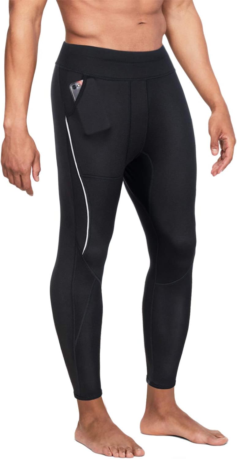 Wonderience Men Neoprene Slimming Pants for Weight Loss Hot Thermo Sauna Sweat Capri Fitness Workout Body Shaper