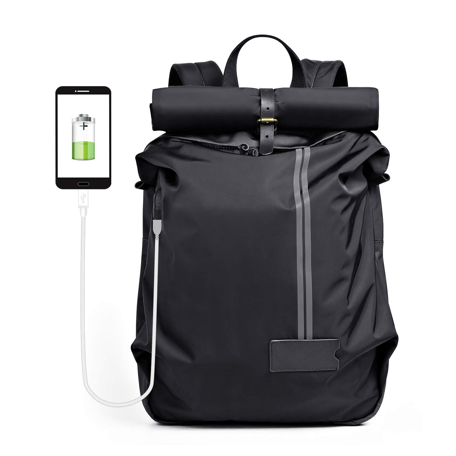 Raquette Sac à Dos USB Chargeur Sac antivol Sac à Dos pour Ordinateur Portable étanche DE 15.6 Pouces Sac Raquette de Badminton/Tennis Hommes Femmes vélo/Bicyclette/Moto/collège/Étudiant