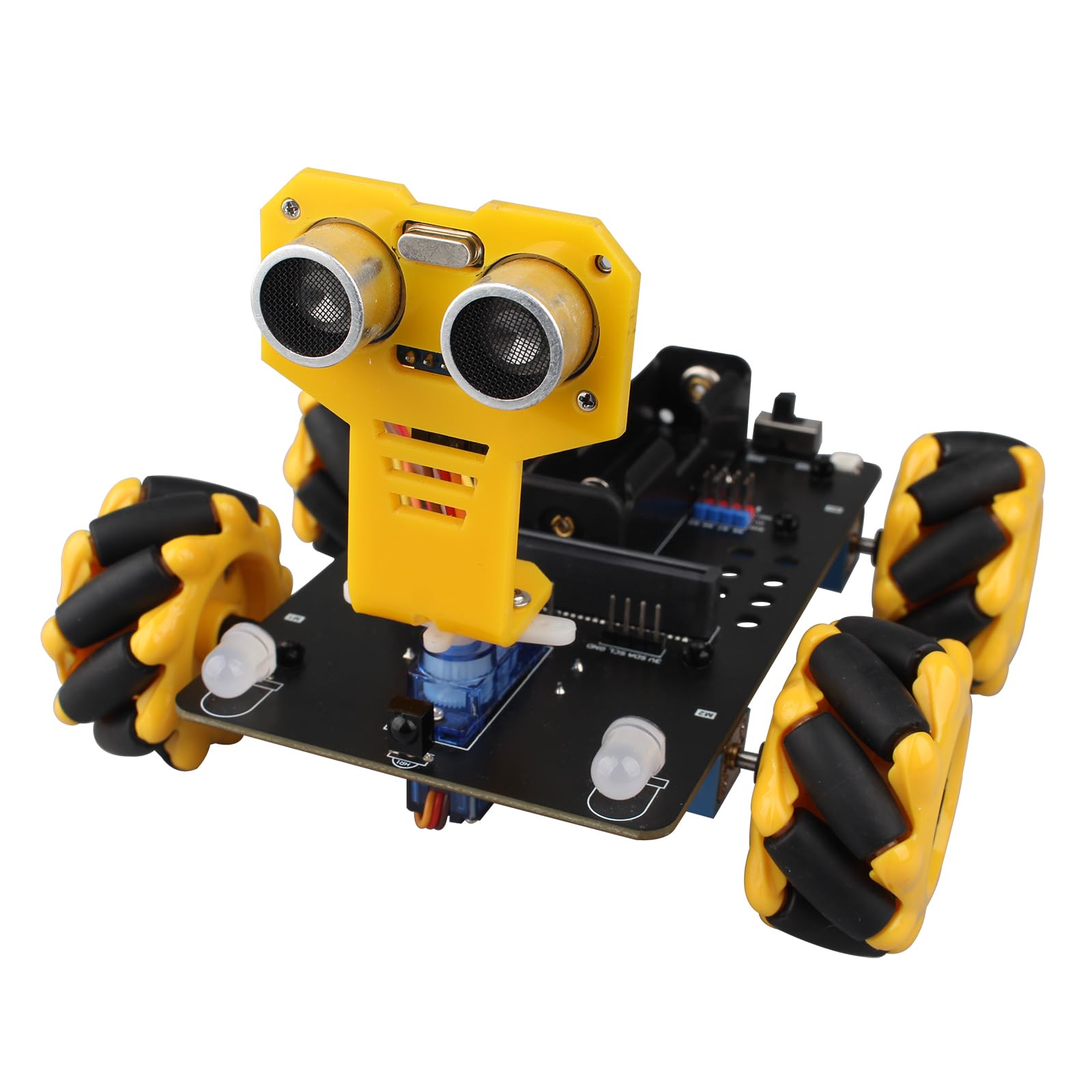 HALJIA Smart Mecanum Wheel Robot Car Compatible with BBC Micro:bit V2 Microbit Starter Kit Makecode and Python Programming DIY Coding Educational Kit with Detailed Tutorials (Without Micro bit)