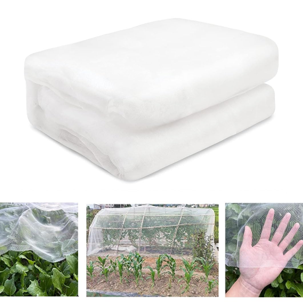 MyLink Garden Netting 10x16Ft, Cloches for Growing Vegetables, Barrier Bird Mesh for Veg Patch, Garden Covers Fruits Greenhouse Cage, Reusable Insect Butterfly Protection (10"X16")