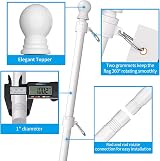 ZMTECH 6 ft Stainless Steel Flag Pole Kit Tangle Free Adjustable Bracket view 5