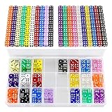 YOUSHARES 200 Pcs Multi-Color Dice Set & Storage Box Bundle – 20 Assorted Color with 10 Pcs each, 16mm Dice with Extra Massive Capacity Organizer Box, Perfect for Board Game & Family Party