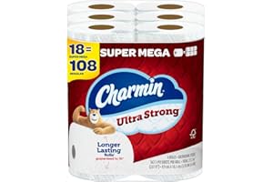 Charmin Ultra Strong Toilet Paper, 18 Super Mega Rolls = 108 Regular Rolls