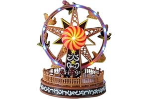 YQQY 9" H Christmas Ferris Wheel with LED Lights, Christmas Animated Decoration, Accompanied by Cheerful Christmas Music,Creates Festive Atmosphere (Colorful