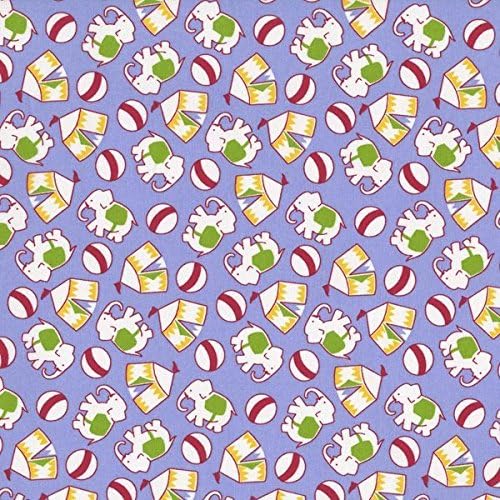 Everything But the Kitchen Sink Circus Tents Purple Cotton Fabric