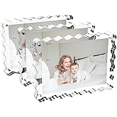 3 Pack Acrylic Picture Frame, 4x6 inch Magnetic Picture Frames with 10+10mm Thick Block, Double Sided Magnetic Acrylic Frame for Family Memories, Perfect for Home Office Decor (Wavy Edge, 4x6)