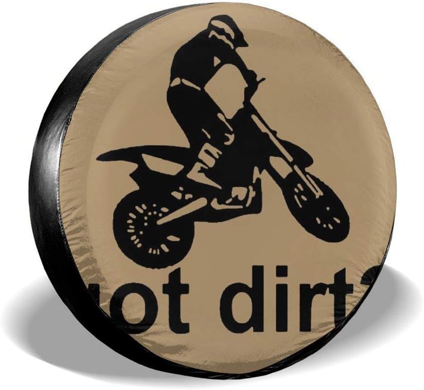 Belleeer Spare wheel cover, Tire Cover Got Dirt Bike Motocross Racing Potable Polyester Universal Spare Wheel Tire Cover Wheel Covers ForTrailer RV SUV Truck Camper Travel Trailer Accessories