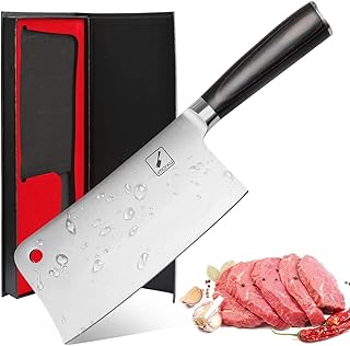 imarku Hackmesser Chinesisches Kochmesser 6 Zoll Metzgermesser Scharf Chinesisch Hackbeil Messer mit Holz Pakkawood Griff für Knochen