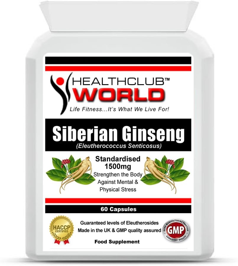 HealthClubWorld Siberian Ginseng 1500mg 60 Capsules