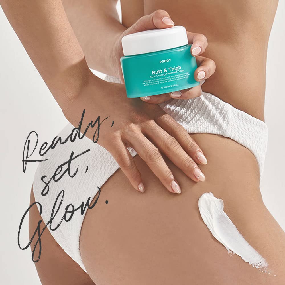 Butt & Thigh Scrub Wash + Butt & Thigh Acne Spot Cream Bundle | Butt Acne Cream and Exfoliating Scrub for Acne, Ingrown Hair and Bikini & Razor Bump | Calming and Soothing Natural Formula