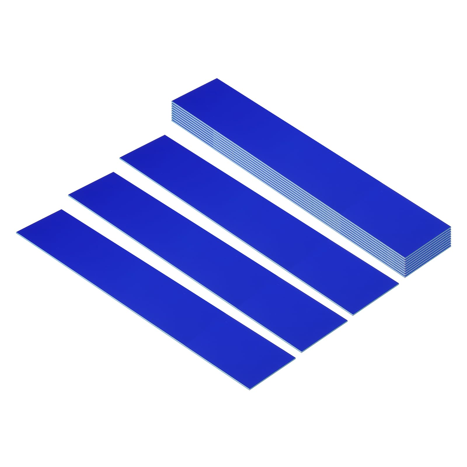 PATIKIL 10"x2" Blank Name Plates, 12 Pack Custom Engraved Name Plate Rectangle Laser Engraving Blanks for Personalized Nameplates Office Desk DIY Painting Supplies, Blue, White