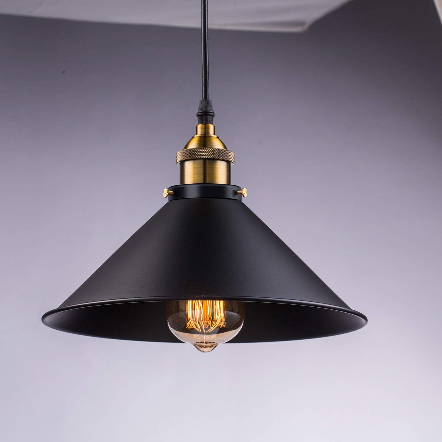 Licperron Industrial Pendant Light E26 E27 Base Vintage Hanging Pendant Lights Retro Pendant Light Fixture Home Kitchen Lighting 3 Pack - - 