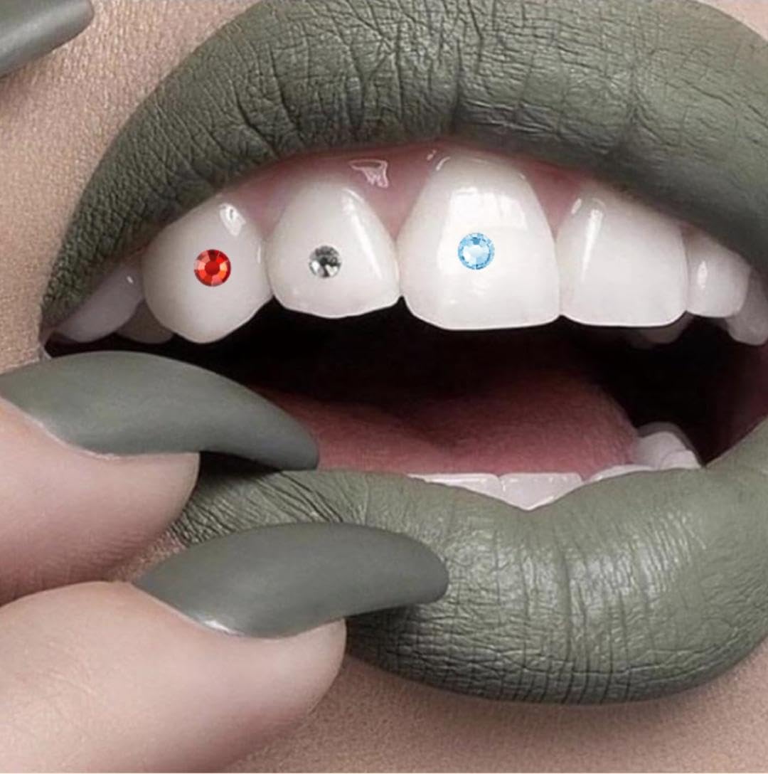 Tooth Crystal Gems - For Tooth Crystal & Nail decoration (Assorted Colours)