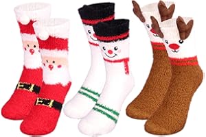 GODAYS Christmas Fuzzy Socks Gifts for Women & Girl, Soft Warm Winter Cozy Socks, Slipper Floor Socks Fluffy for Women