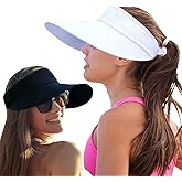 2PCS Wide Brim Sun Visor Hat Women Large UV Protective Golf Beach Cap, Korea Design
