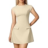 DAAWENXI Women's Sexy Mock Neck Cap Sleeve Mini Dress Summer Bodycon Club Party Dresses