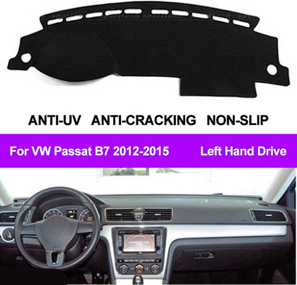 QPMY Flannel Dashmat Dashboard Cover Dash Pad Car Mat Carpet Sun Shade for Volkswagen VW Passat B7 2012 2013 2014 2015 Anti-Slip Dash Board Cover Auto Accessories