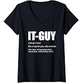 Womens IT-Guy Tech-Support Sysadmin computer V-Neck T-Shirt